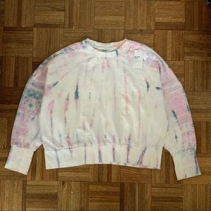 NWT white tie dye sweater